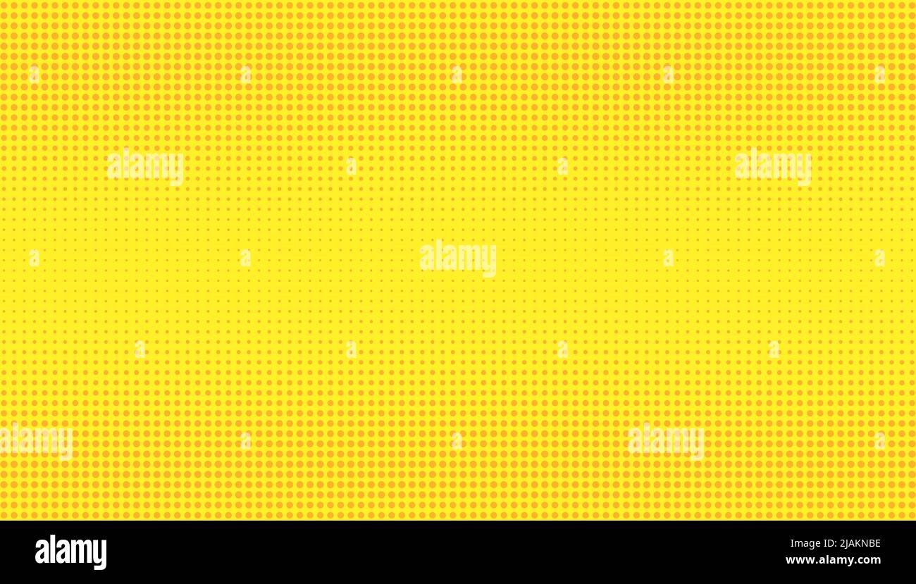 Arrière-plan abstrait dégradé en pointillés jaune demi-ton. Texture de grunge vectorielle, motif Illustration de Vecteur