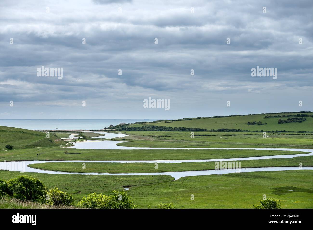 Cuckmere, 29 mai 2022 : la vallée de Cuckmere, d'Exceat Banque D'Images