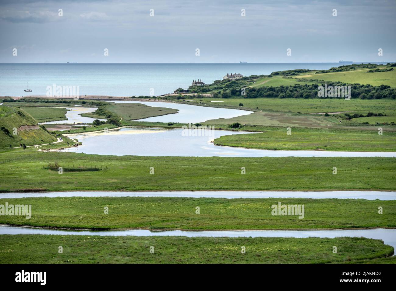 Cuckmere, 29 mai 2022 : la vallée de Cuckmere, d'Exceat Banque D'Images