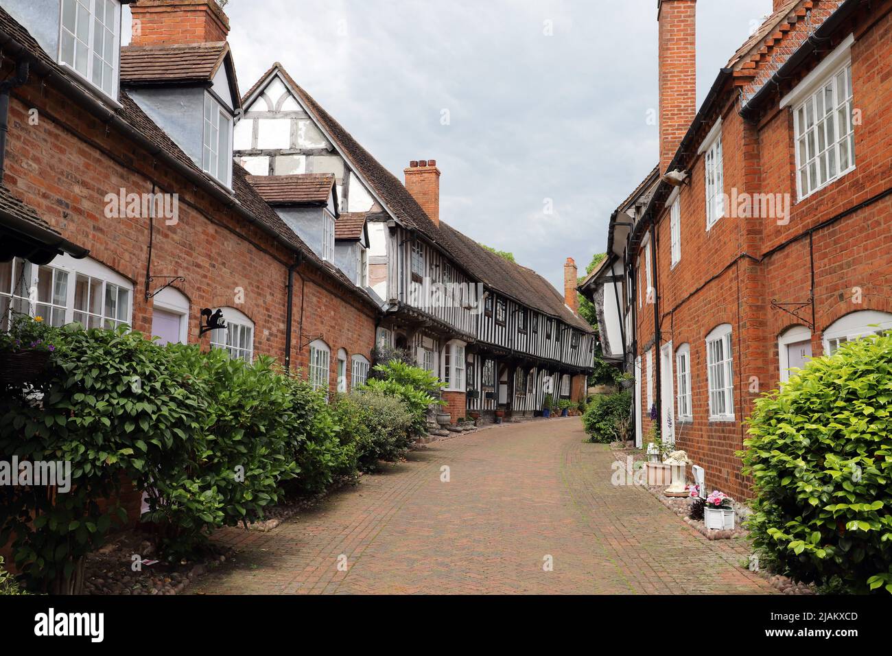 Malt Mill Lane, Alcester, Warwickshire. Cette rue contient de nombreux bâtiments classés des 16th et 18th siècles Banque D'Images