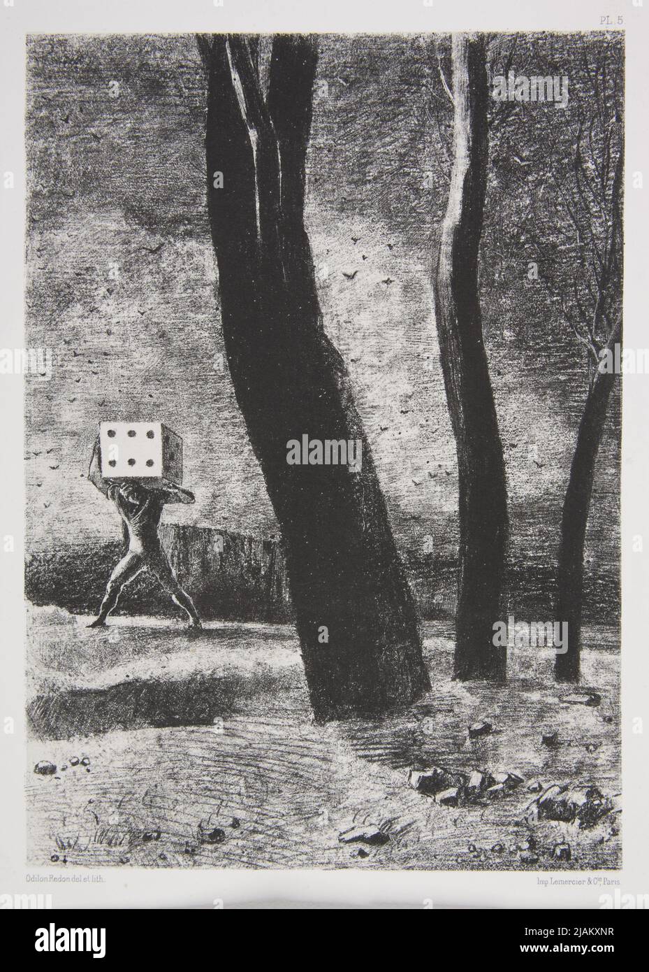 Le portfolio joueur / joueur: Dans le rêve / dans un rêve pl. V (M. 31) Redon, Odilon (1840 1916) Banque D'Images