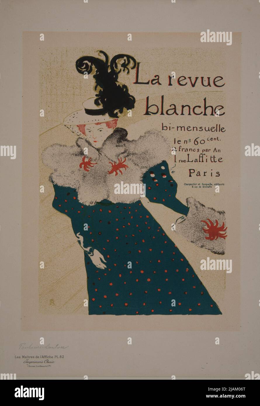 La Revue Blanche affiche miniature : pl. 82. De: The Masters of the Post, Paris 1897, imprimé. Et éd. Imprimerie chaix [Original poster from 1895 Ed. Carpenter and Fasquelle, imprimé. Edvard Ancourt] Toulouse Lautrec, Henri de (1864 1901), CHAIX IMPRIMERIE (ateliers de Chéret) Banque D'Images