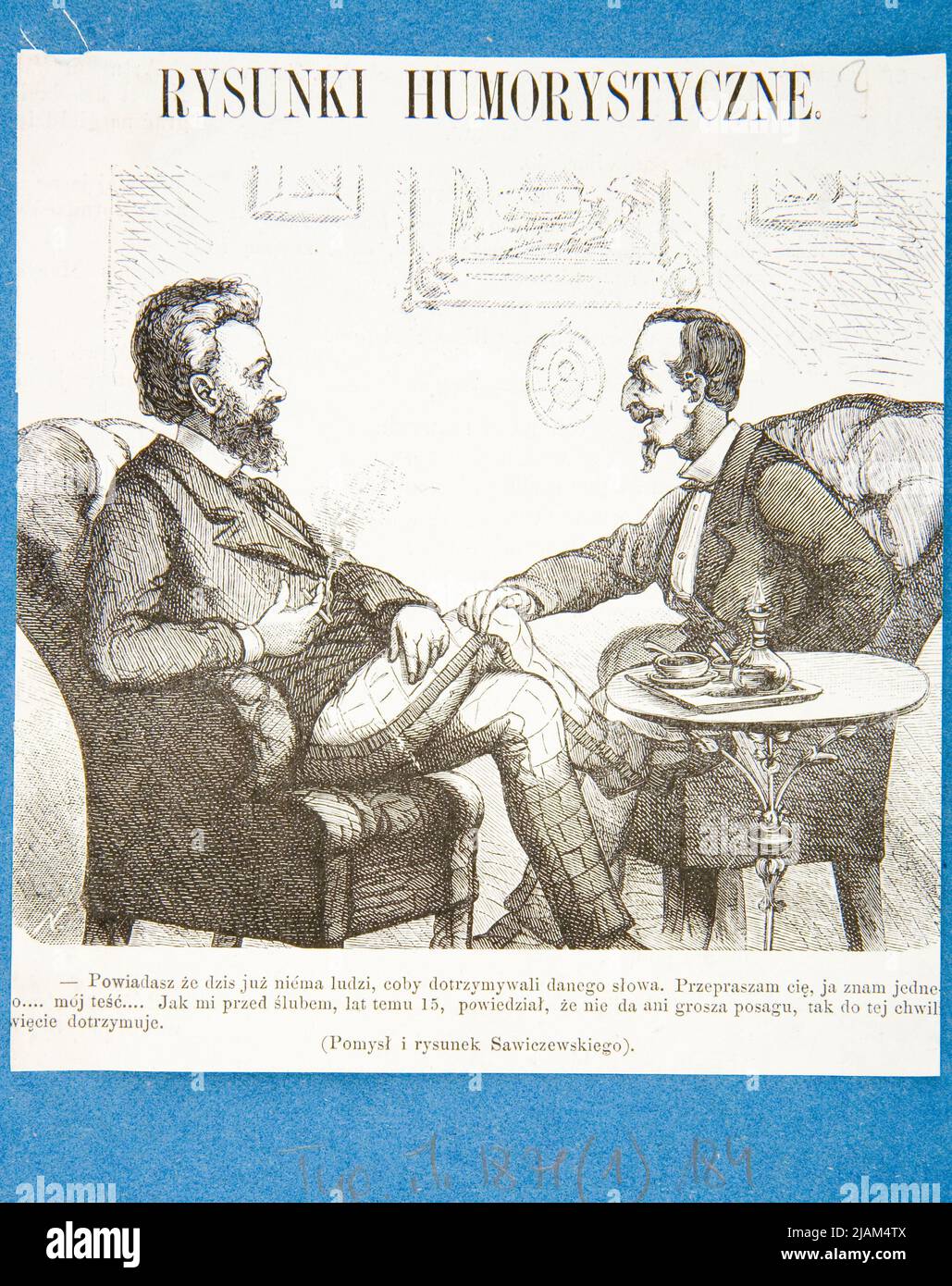 Dessins humoristiques selon Stanisław Sawiczewski. Cleastle de Tygodnik Ilustrowany 1871 (1) 184. N., Sawiczewski, Stanis AW (1866 1943) Banque D'Images