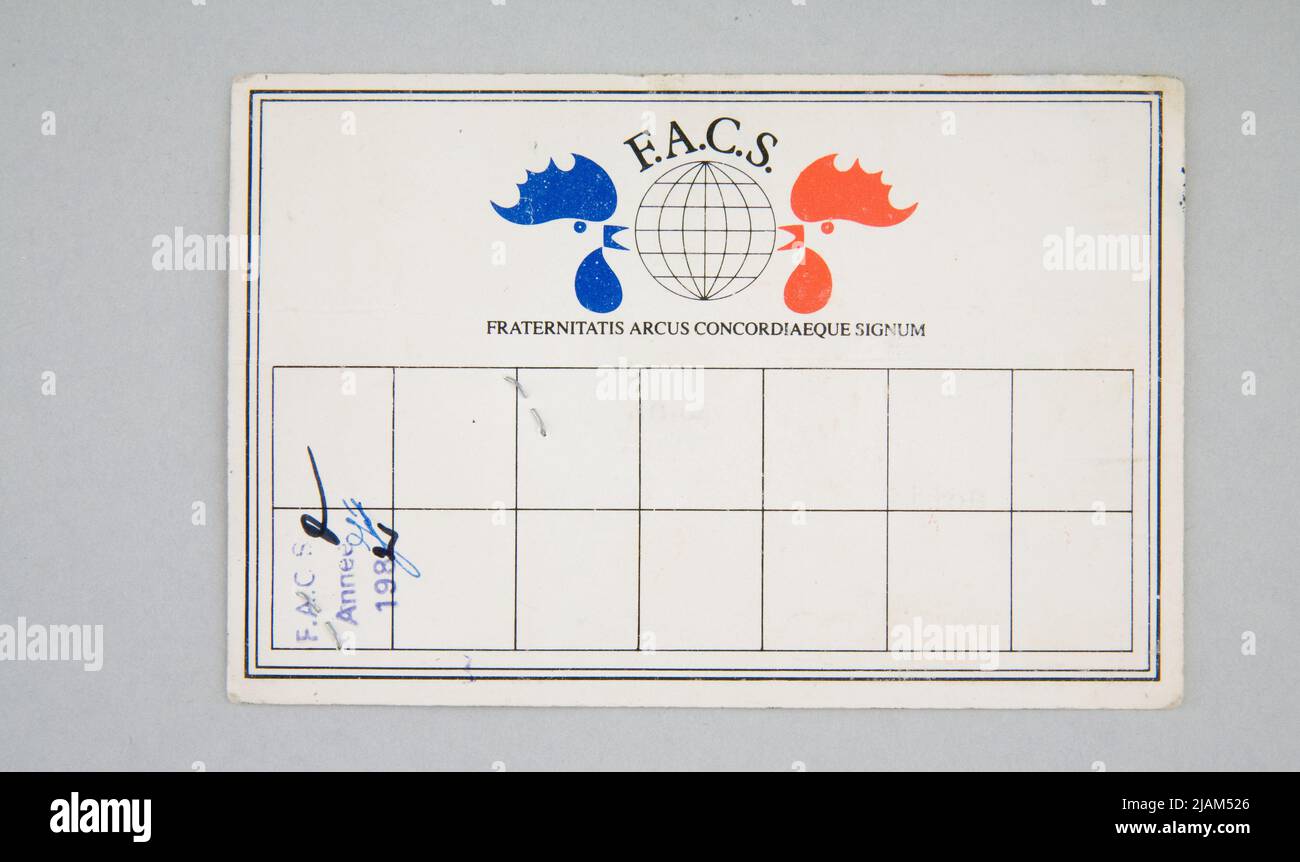Carte d'identité de l'Association des anciens combattants de l'Armée de terre après Makzymilian Szustek Banque D'Images