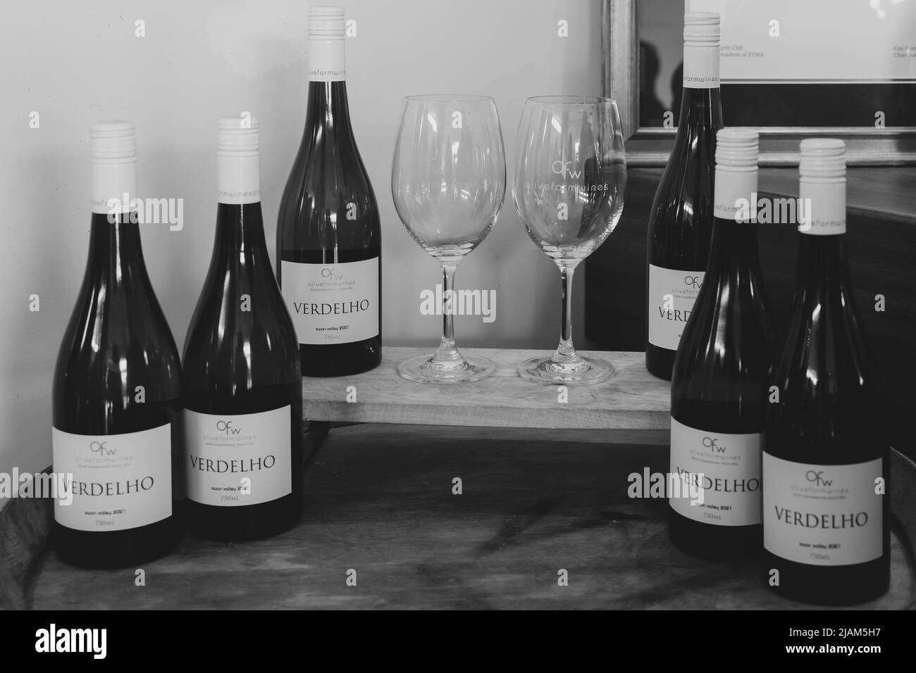 Producteurs de vin locaux à Swan Valley, Perth. Banque D'Images