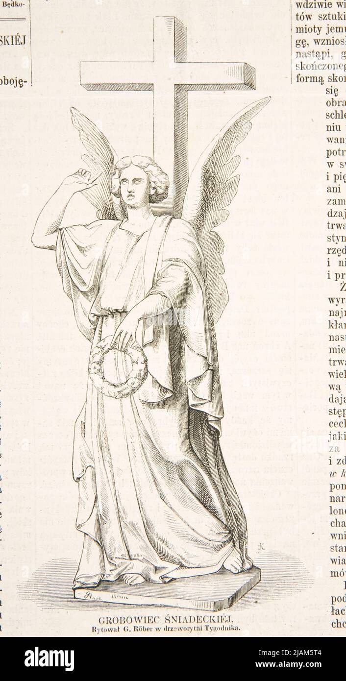 Présentation du Monument à la tombe de M. Śniadecka, faite par Władysław Oleszczyński. Cleastle de The Weekly Illustrated 1860 (1) 333 Röber, G., Oleszczycz Banque D'Images