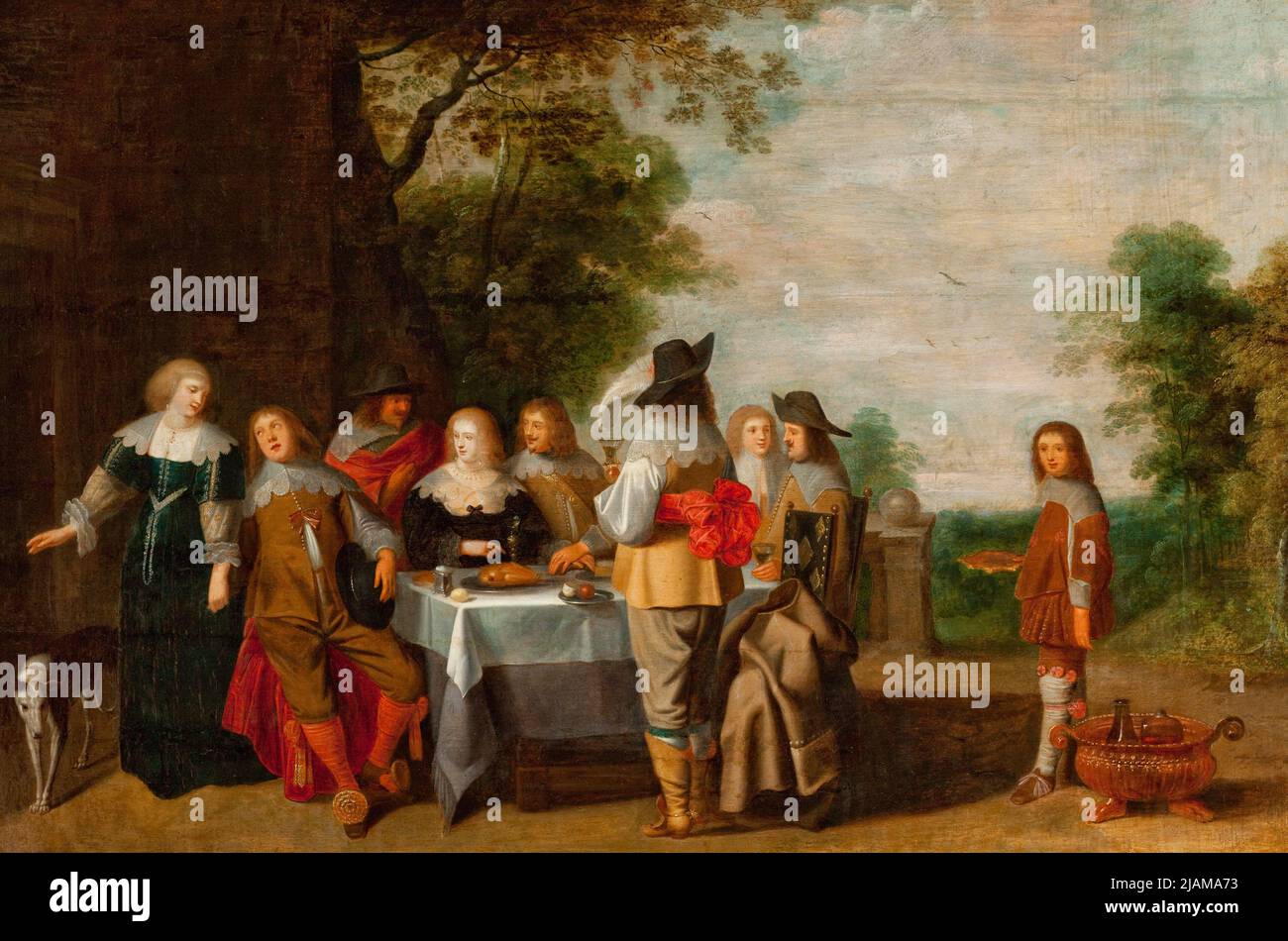 Société à la Table dans un parc Lamen, Christoffel Jacobsz. Van der (vers  1606 1651/52 Photo Stock - Alamy