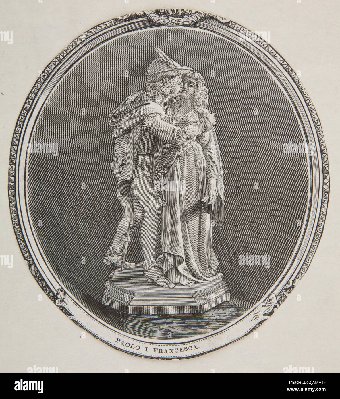 Paolo et Francesca selon la sculpture italienne. Une coupure d'oreilles 1873 (2) 297 inconnue Banque D'Images