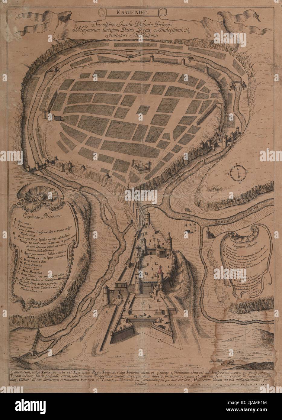 PLAN romain Kamieniiec Podolski Unknown, Rossi, Giovanni Giacomo de (1627 1691) Banque D'Images