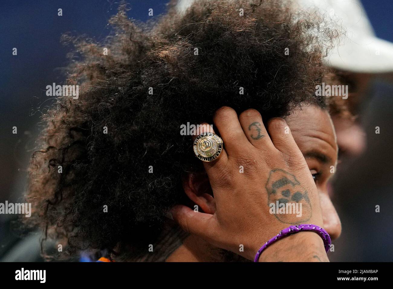 Marcelo Vieira du Real Madrid avec un anneau lors du match de finale de la Ligue des champions de l'UEFA entre le FC Liverpool et le Real Madrid joué au Stade de France sur 28 mai 2022 à Paris, France. (Photo de Magma) (photo de pressinphoto/Sipa USA) Banque D'Images