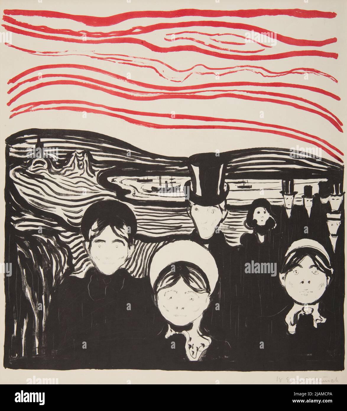 Le Soir Angst / Wieczór LęK / Event Anxix, Z: L'album des peintres Graveurs, Paris: A. Volard, 1896 Munch, Edvard (1863 1944), Volard, Ambroise (1866 1939), Clot, Auguste (1858 1936) Banque D'Images