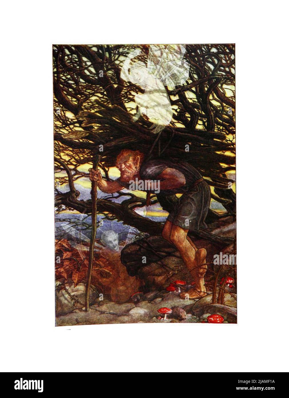 Et pourtant, 1 besoins doivent maudire Act II SC II du livre « The Tempest » de William Shakespeare, 1564-1616; illustré par Paul Woodroffe, contenu supplémentaire par Joseph S., Moorat, Ballantyne Press, printmaker Publisher London : Chapman & Hall, Ltd. 1908 Banque D'Images