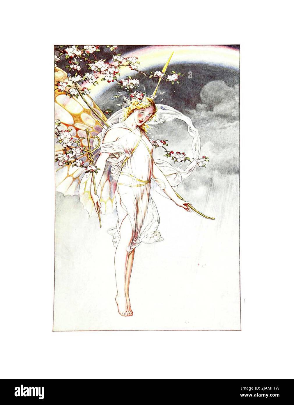 La reine o’ le ciel, dont l'arche et le messager atrépides suis moi, les Bids thee quittent ces Act IV SC I du livre ' The tempest ' de William Shakespeare, 1564-1616;illustré par Paul Woodroffe, contenu supplémentaire par Joseph S., Moorat, Ballantyne Press, printmaker Éditeur Londres : Chapman & Hall, Ltd. 1908 Banque D'Images