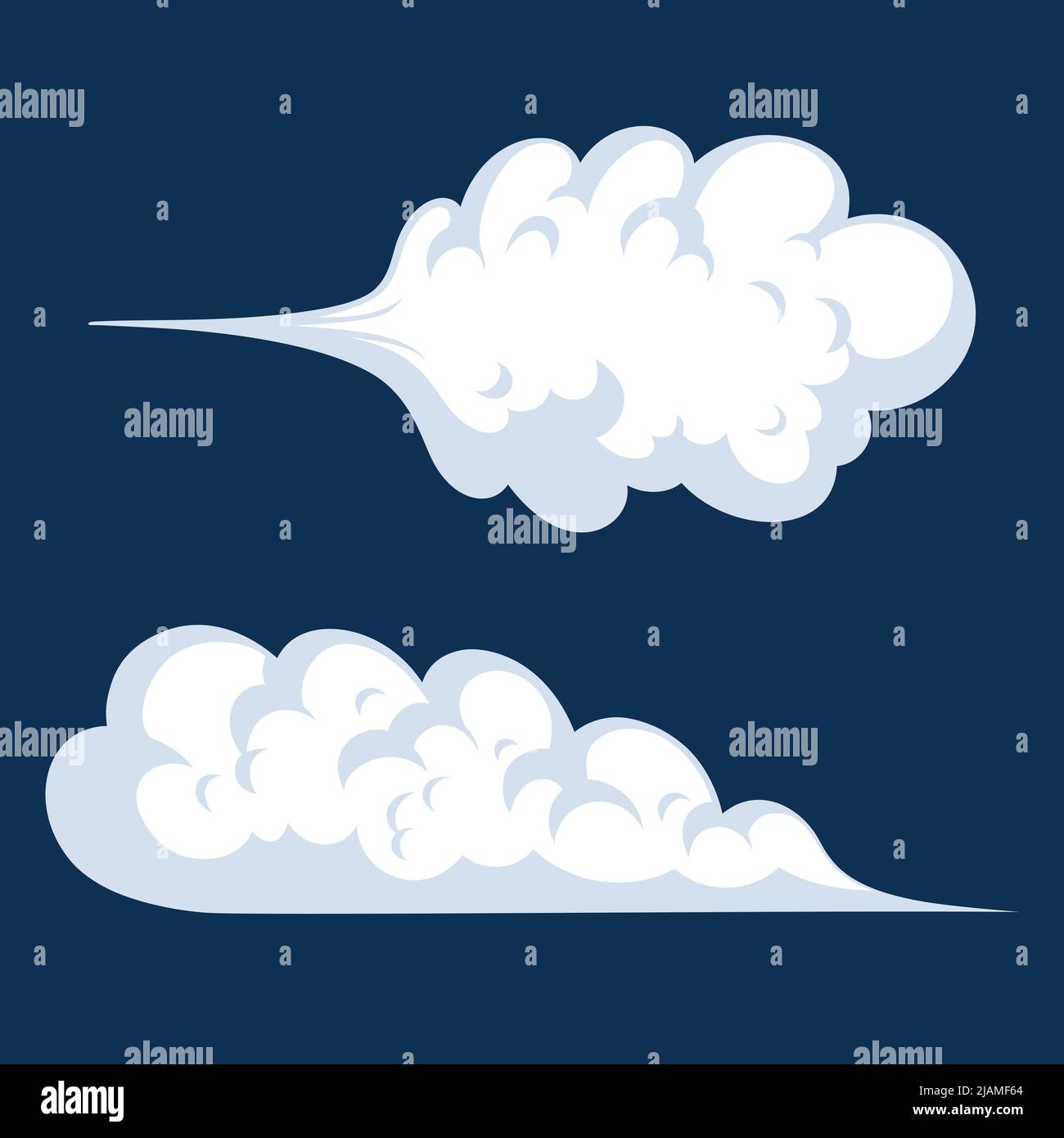 Bande dessinée fumée ou nuage, effets de mouvement à vitesse vectorielle Illustration de Vecteur