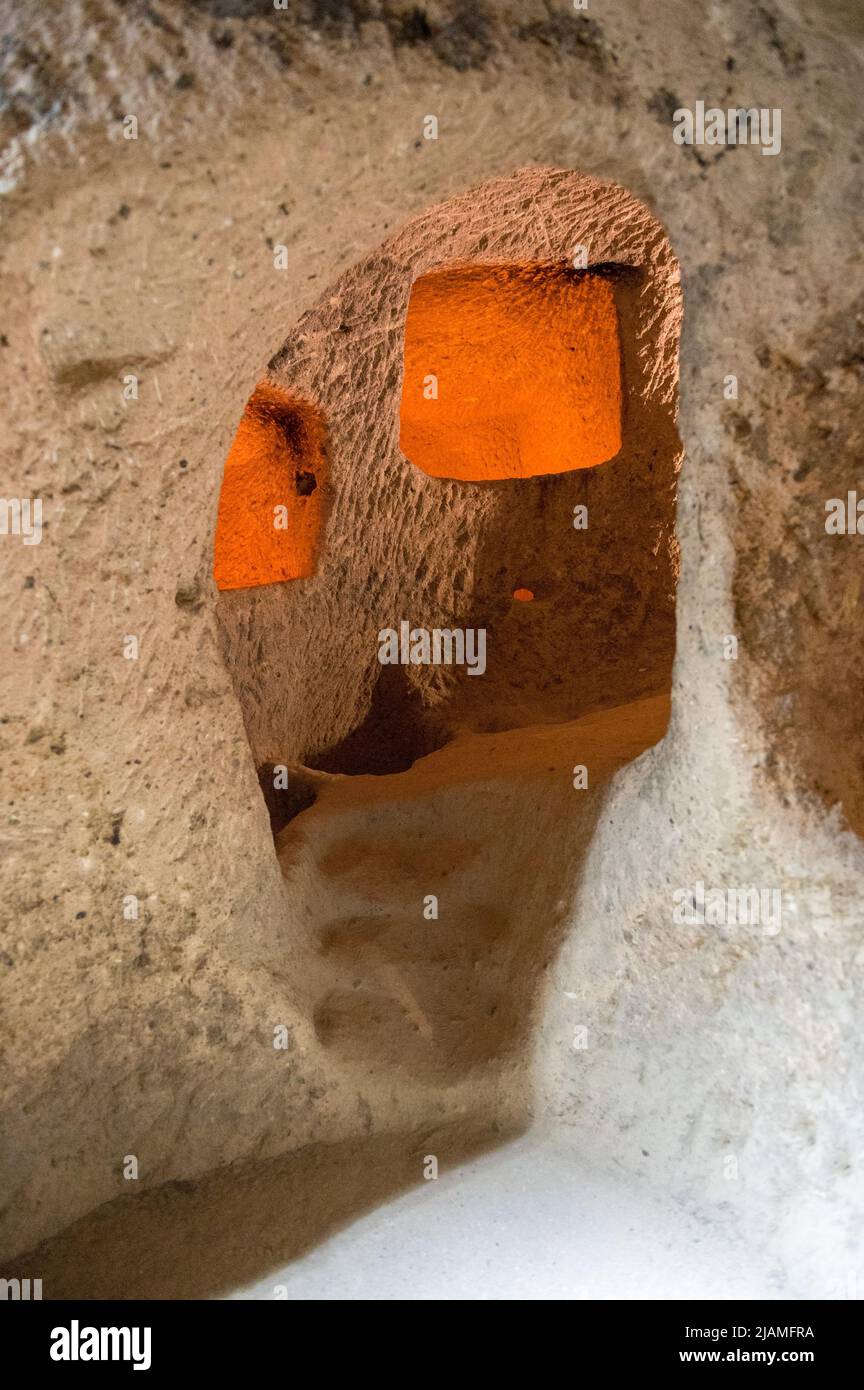 Ville souterraine de Kaymakli en Cappadoce Banque D'Images