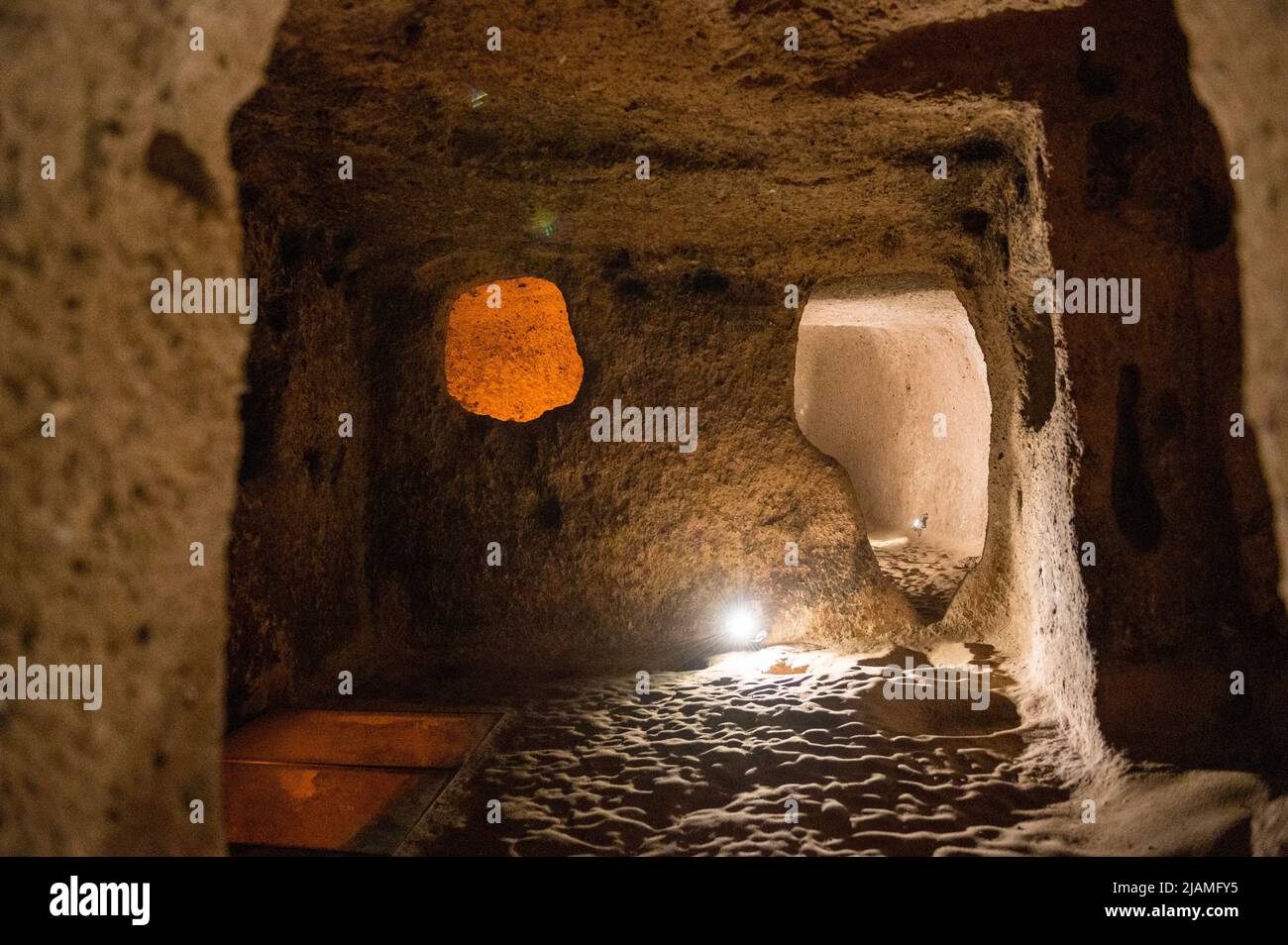 Ville souterraine de Kaymakli en Cappadoce Banque D'Images