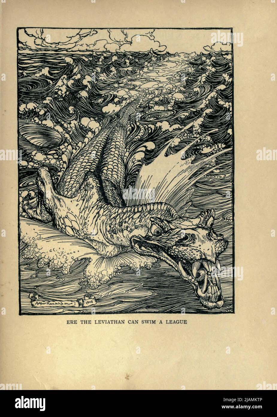 ERE The Léviathan CAN Swim a League from ' A midsummer Night's Dream ' by William Shakespeare, 1564-1616; Illustrated by Arthur Rackham, 1867-1939 Date de publication 1908 Publisher London, Heinemann; New York, Doubleday, page & Co Banque D'Images