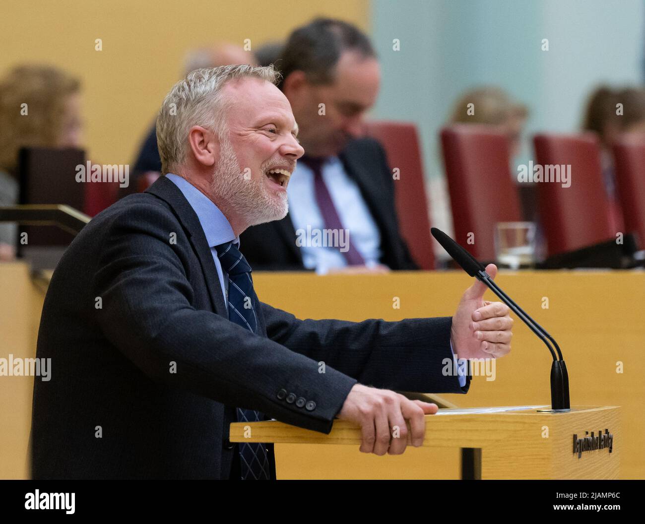 Munich, Allemagne. 31st mai 2022. Ulrich Singer (AfD), s'exprimant au Parlement de l'État de Bavière. Credit: Sven Hoppe/dpa/Alay Live News Banque D'Images