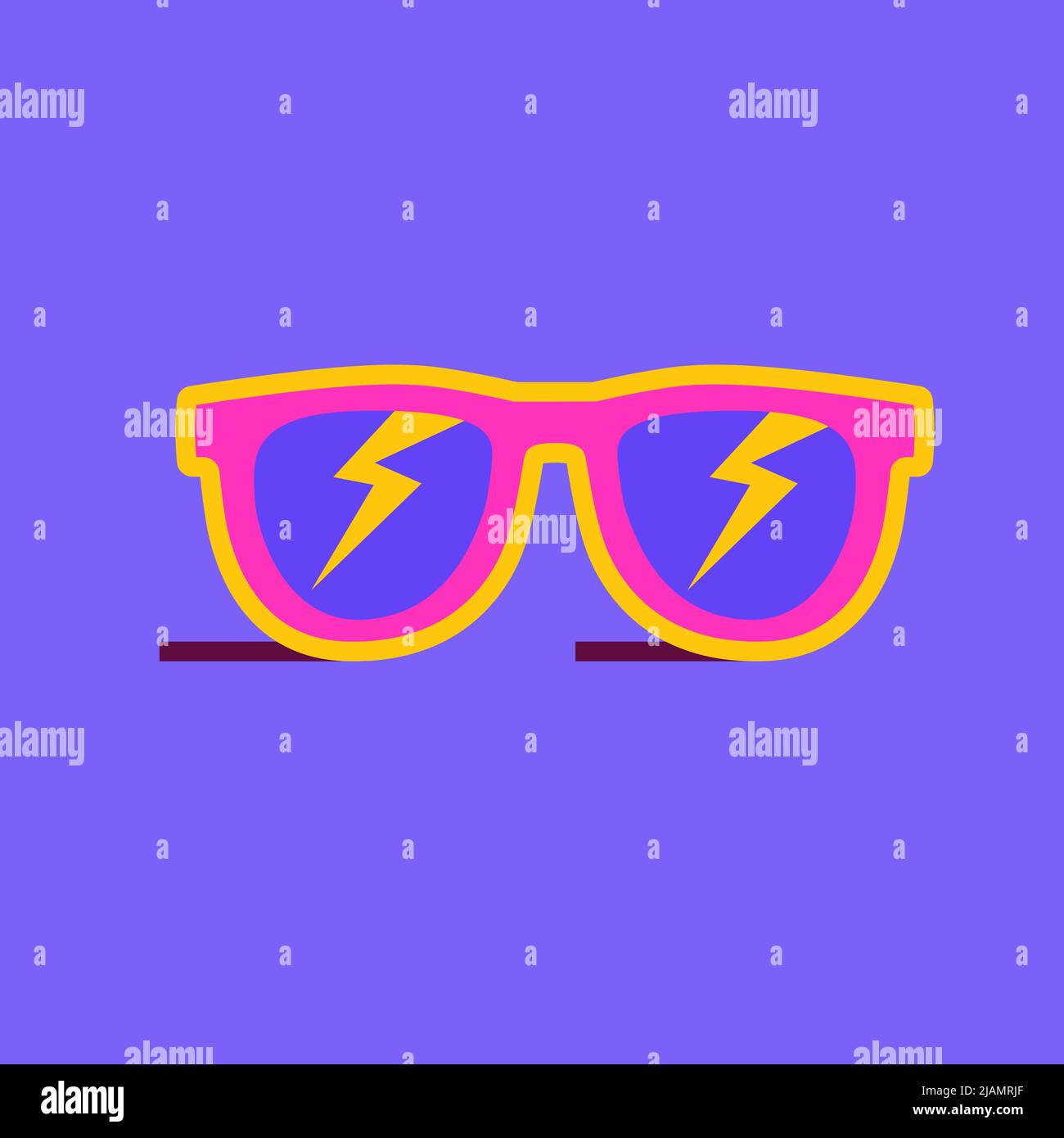 Illustration de l'icône des lunettes de soleil sur violet Illustration de Vecteur