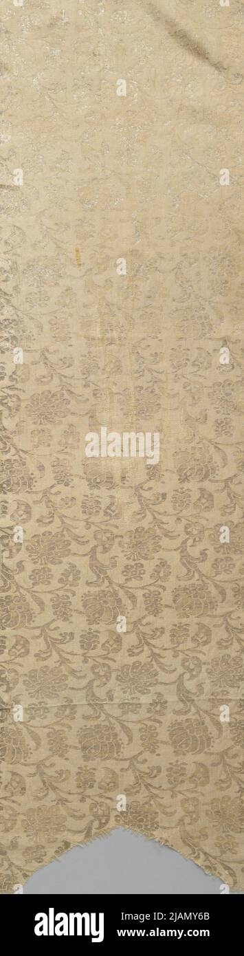 Fragment de tissu de soie dense motif fait de sprays styIsed de fleurs inconnu Banque D'Images