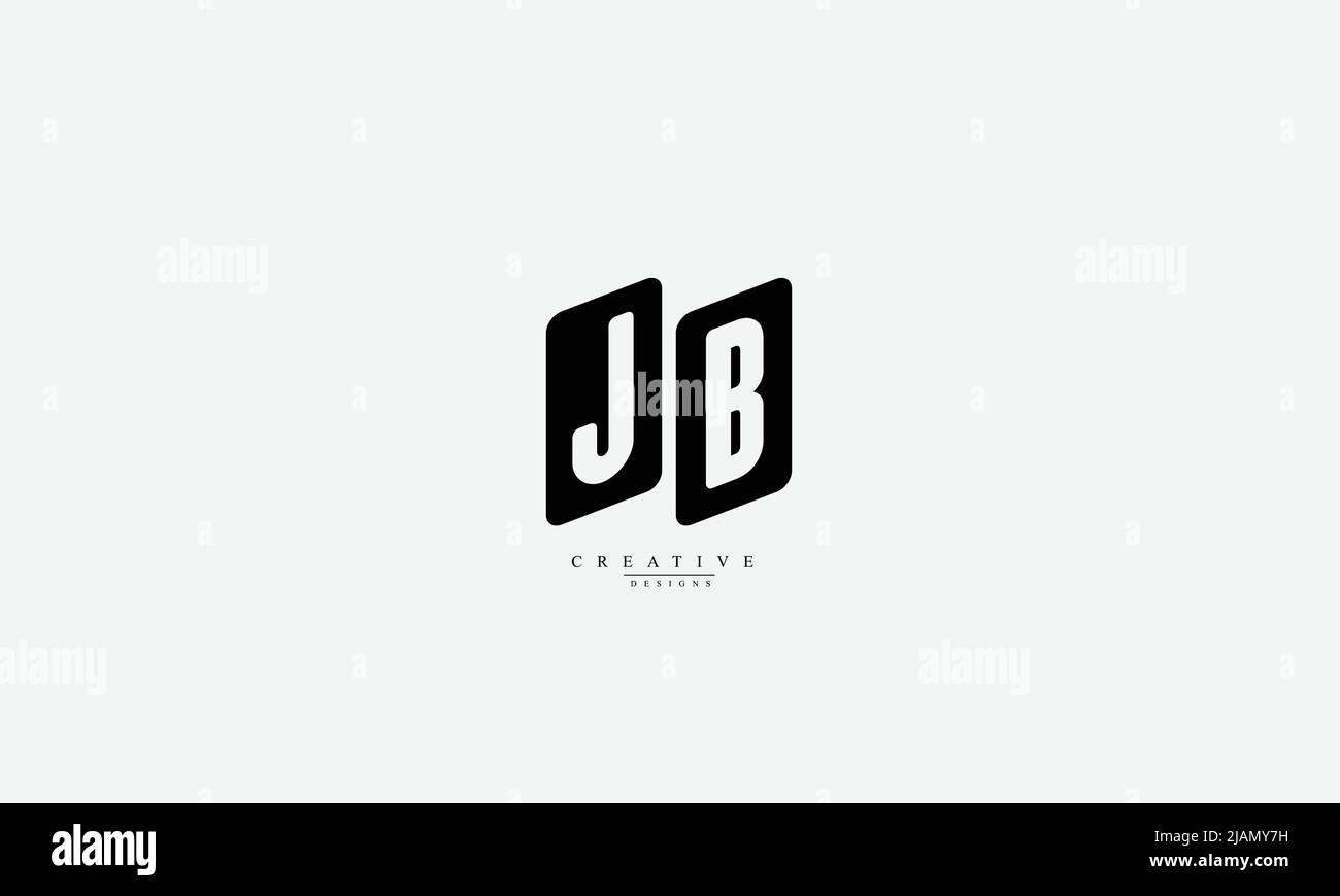 Lettres de l'alphabet initiales Monogram logo JB BJ J B Illustration de Vecteur