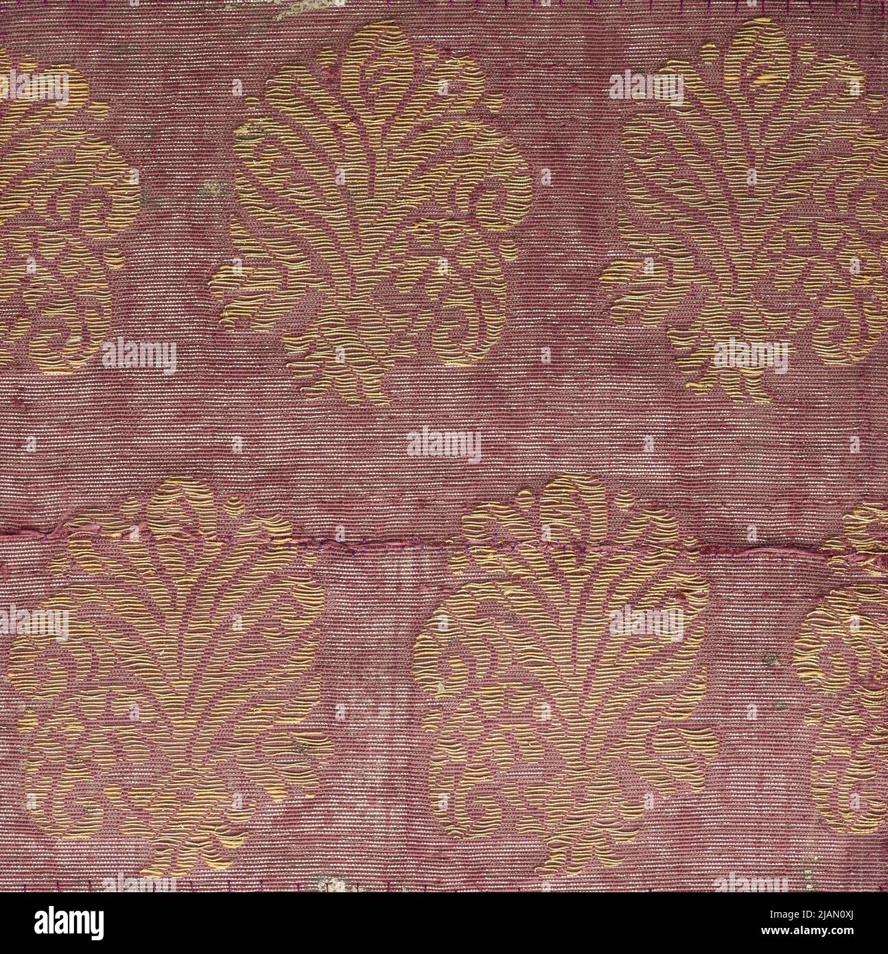 Fragments de tissu de soie dispersés fleurs stylées inconnues Banque D'Images