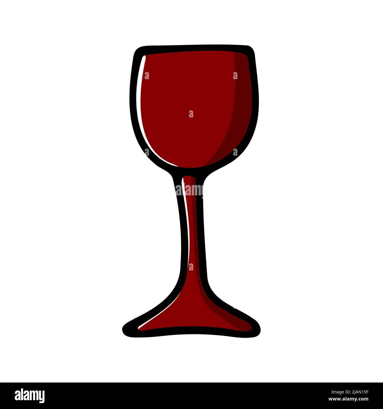 Verre vectoriel Doodle pour le vin, le champagne, aperol. Boisson de fête isolée sur fond blanc. Wineglass pour la décoration de fête, nouvel an, Noël Illustration de Vecteur