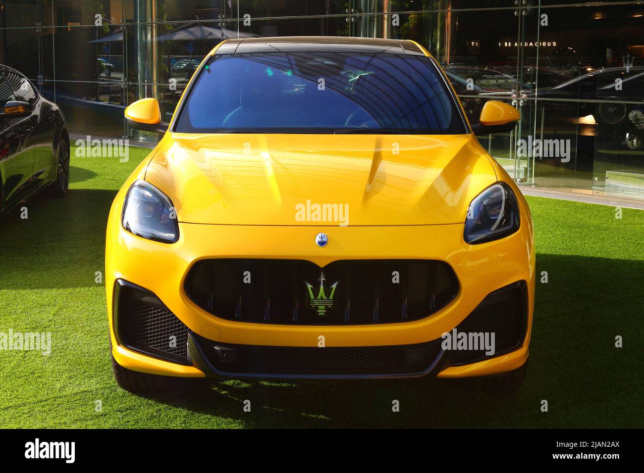 Modène, Italie, mai 2022 - Détails de la voiture Maserati Grecale Trofeo, voiture de sport italienne Banque D'Images