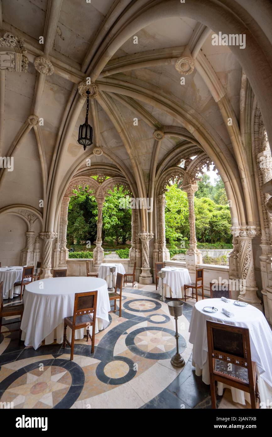 Bussaco Palace Hotel restaurant, Serra do Bussaco, Portugal, Europe Banque D'Images