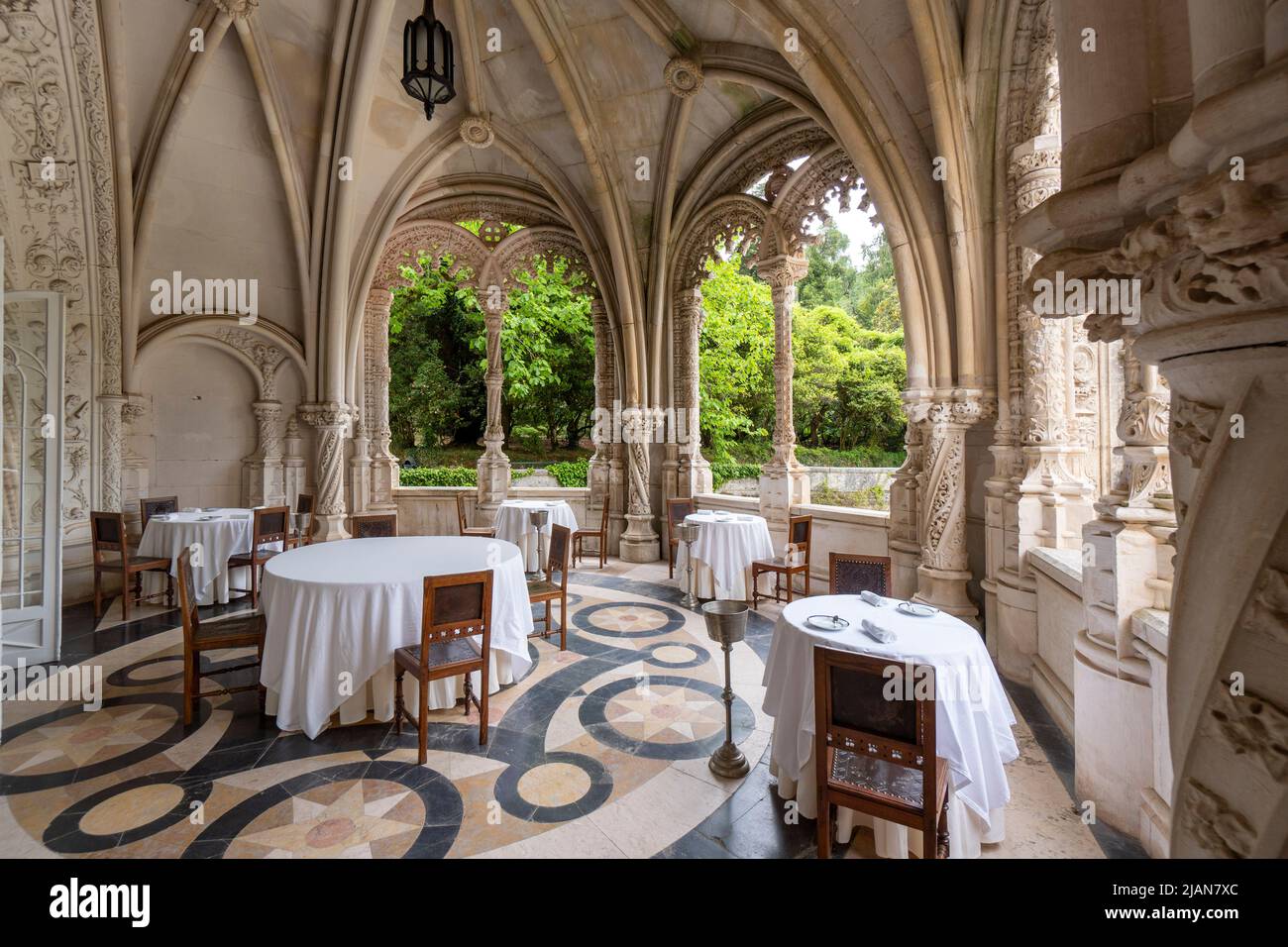 Bussaco Palace Hotel restaurant, Serra do Bussaco, Portugal, Europe Banque D'Images
