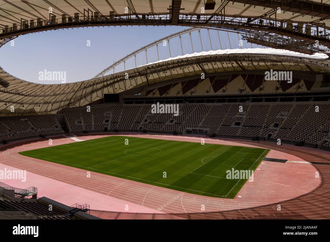 Stade international de Khalifa - l'arène de 40 000 places est la plus ancienne des 8 stades qui accueilleront les matchs de la coupe du monde de la FIFA, Qatar 2022. Banque D'Images