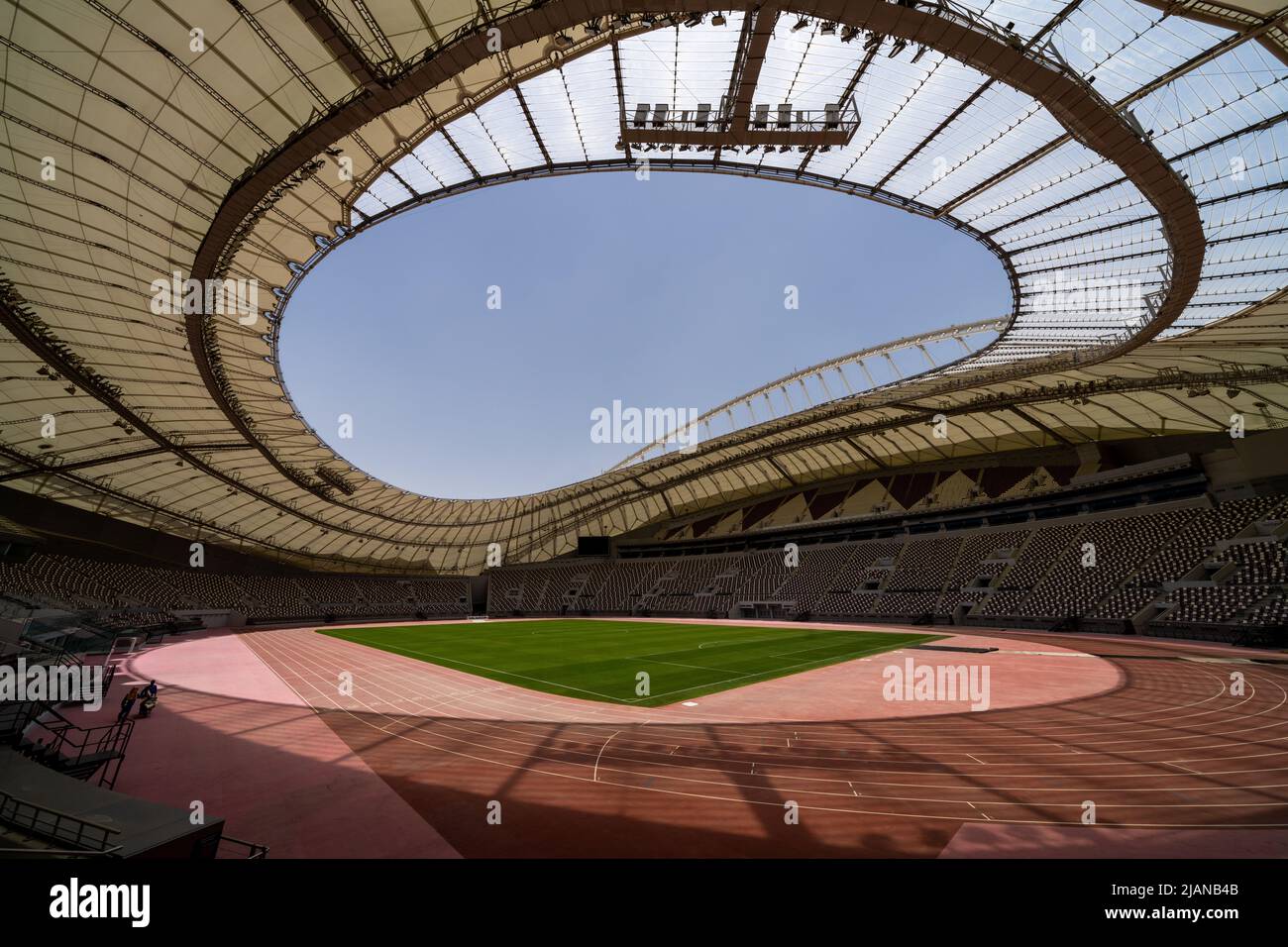 Stade international de Khalifa - l'arène de 40 000 places est la plus ancienne des 8 stades qui accueilleront les matchs de la coupe du monde de la FIFA, Qatar 2022. Banque D'Images