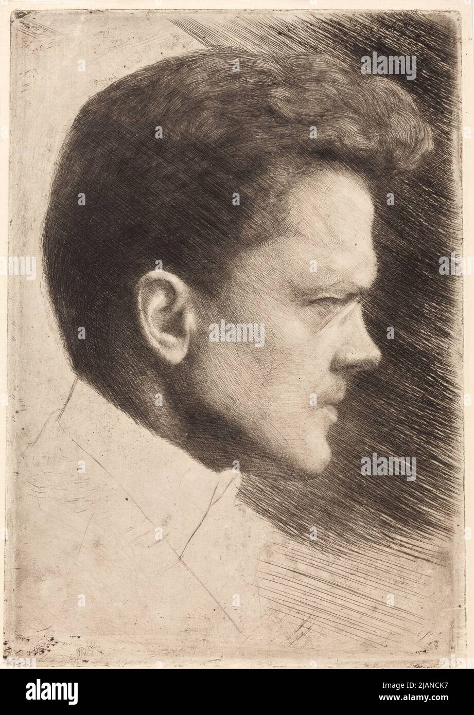 Autoportrait (profil) Pankiewicz, Józef (1866 1940) Banque D'Images