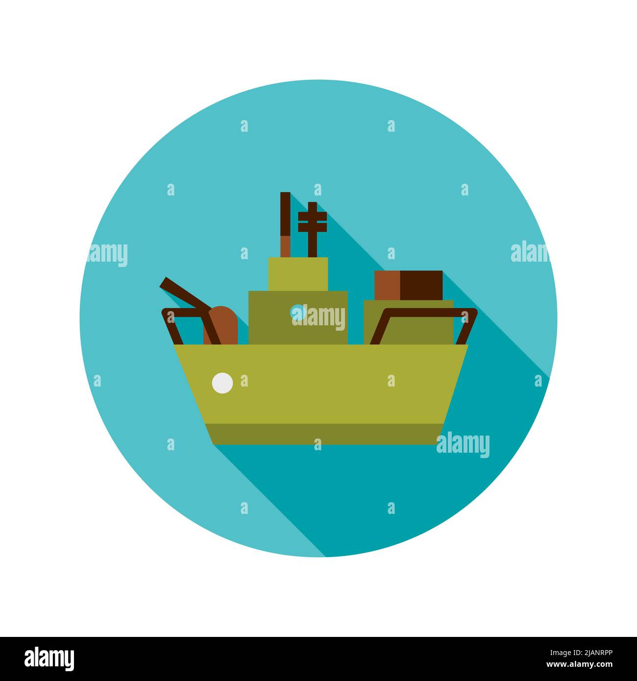 Icône cercle de navire de guerre Illustration de Vecteur