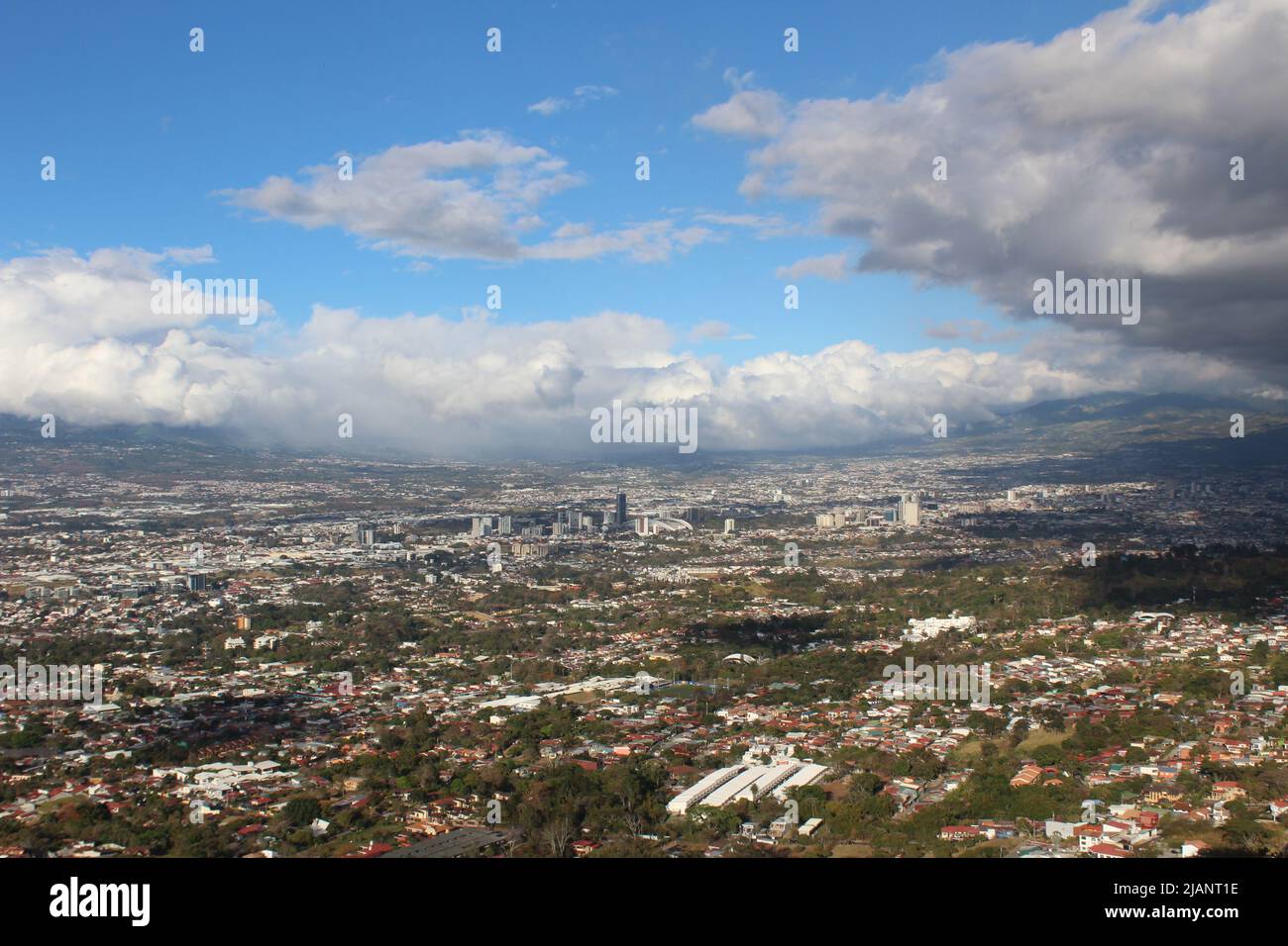 Vue sur la vallée centrale du Costa Rica depuis Escazu Banque D'Images