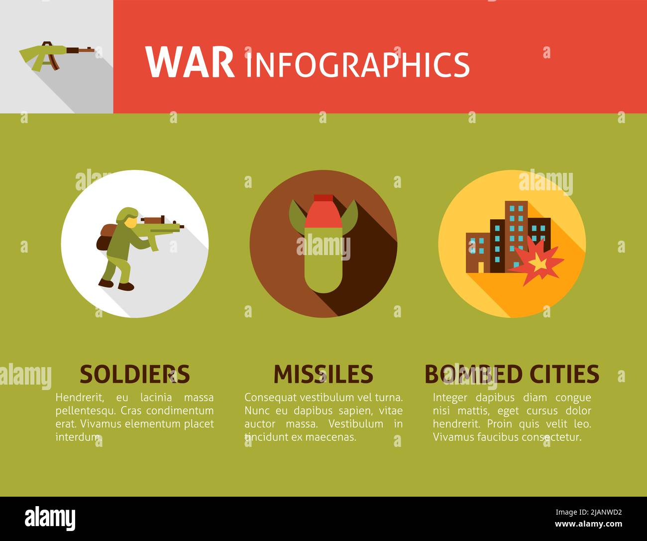 Infographie sur les soldats de guerre Illustration de Vecteur