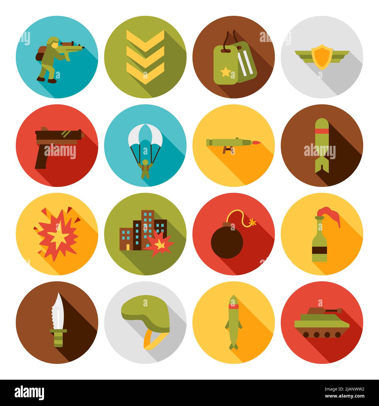 Icônes de l'armée de guerre Illustration de Vecteur