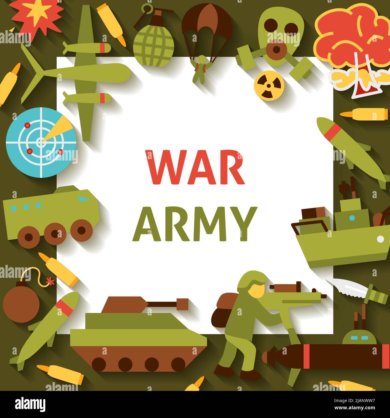 Modèle de papier de l'Armée de guerre Illustration de Vecteur