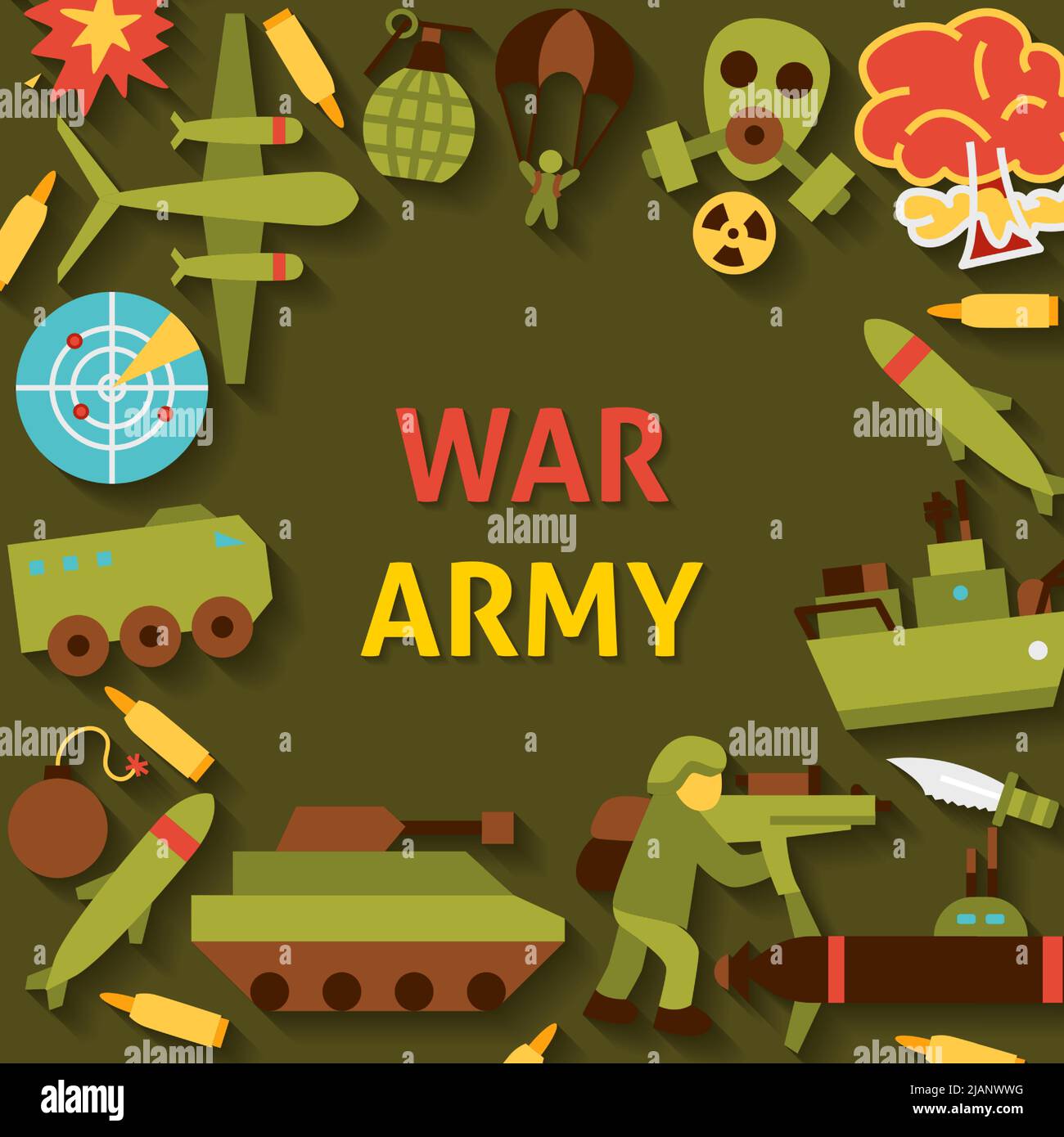 Affiche modèle Armée de guerre Illustration de Vecteur