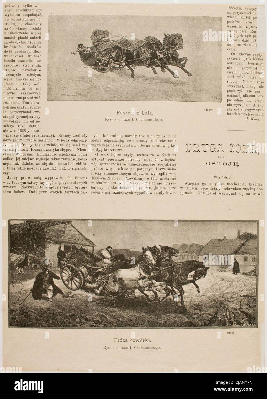 Quatre Test selon l'image de Józef Chełmoński. Chastate de l'hebdomadaire illustré 1889 (1) 36 Ciechomski, Walenty (N.N.), Chest ski, Józef (1849 1914) Banque D'Images