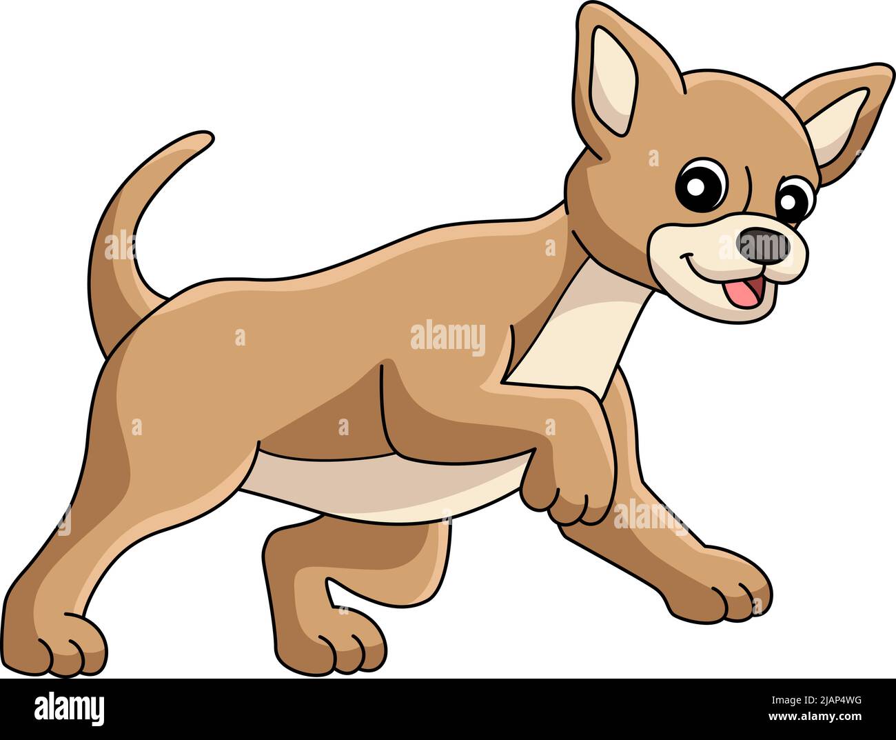 Illustration de la partie de couleur du dessin animé de chien Chihuahua Illustration de Vecteur