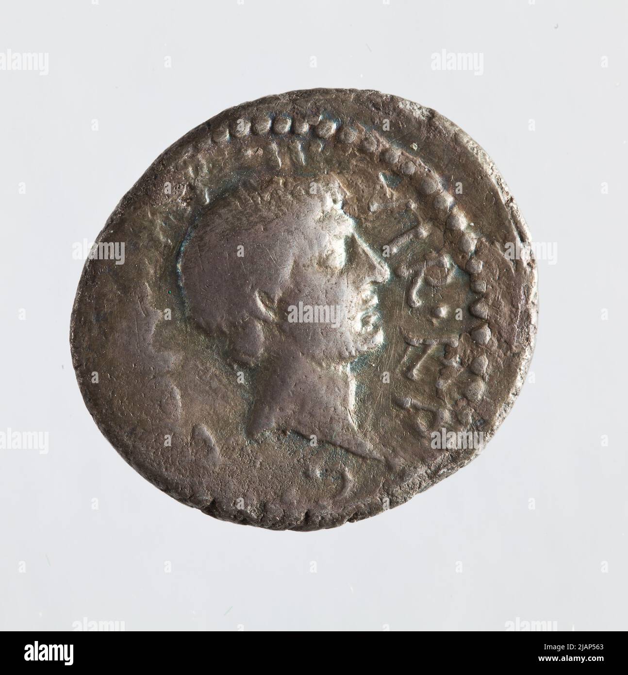 République romaine, Octavian, denarius, menthe mouvante; 41 BC Mint Galia Banque D'Images