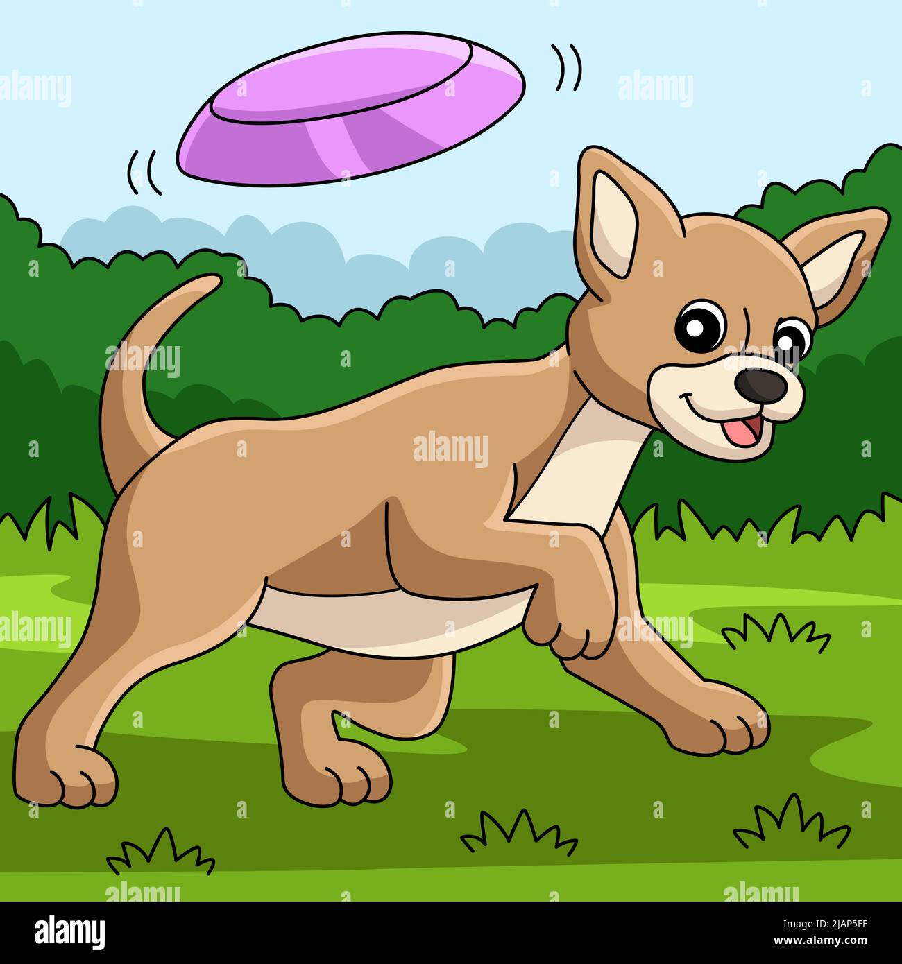 Illustration du dessin animé de couleur chien Chihuahua Illustration de Vecteur