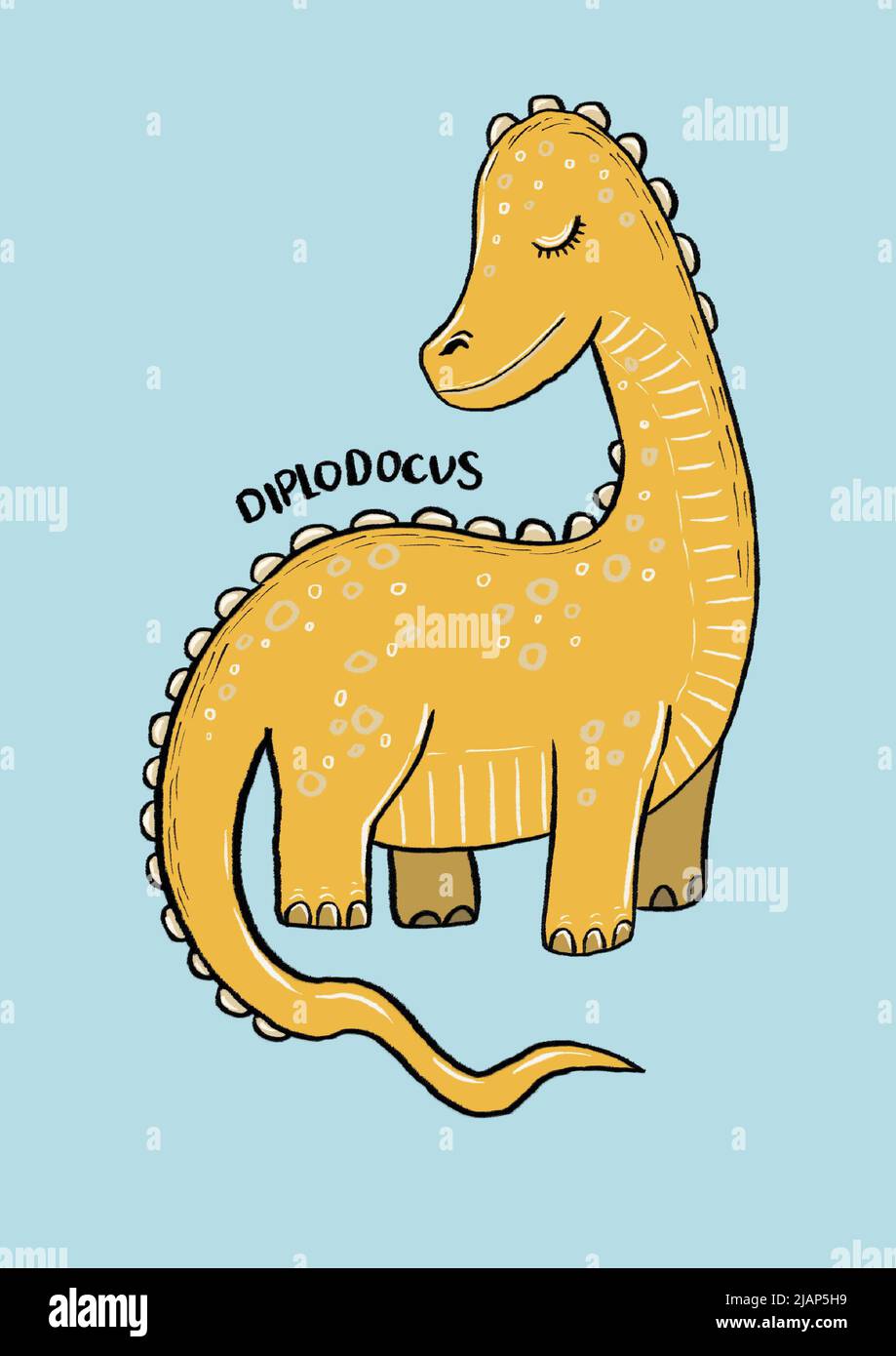 diplodocus childs chambre illustration dinosaure image Banque D'Images
