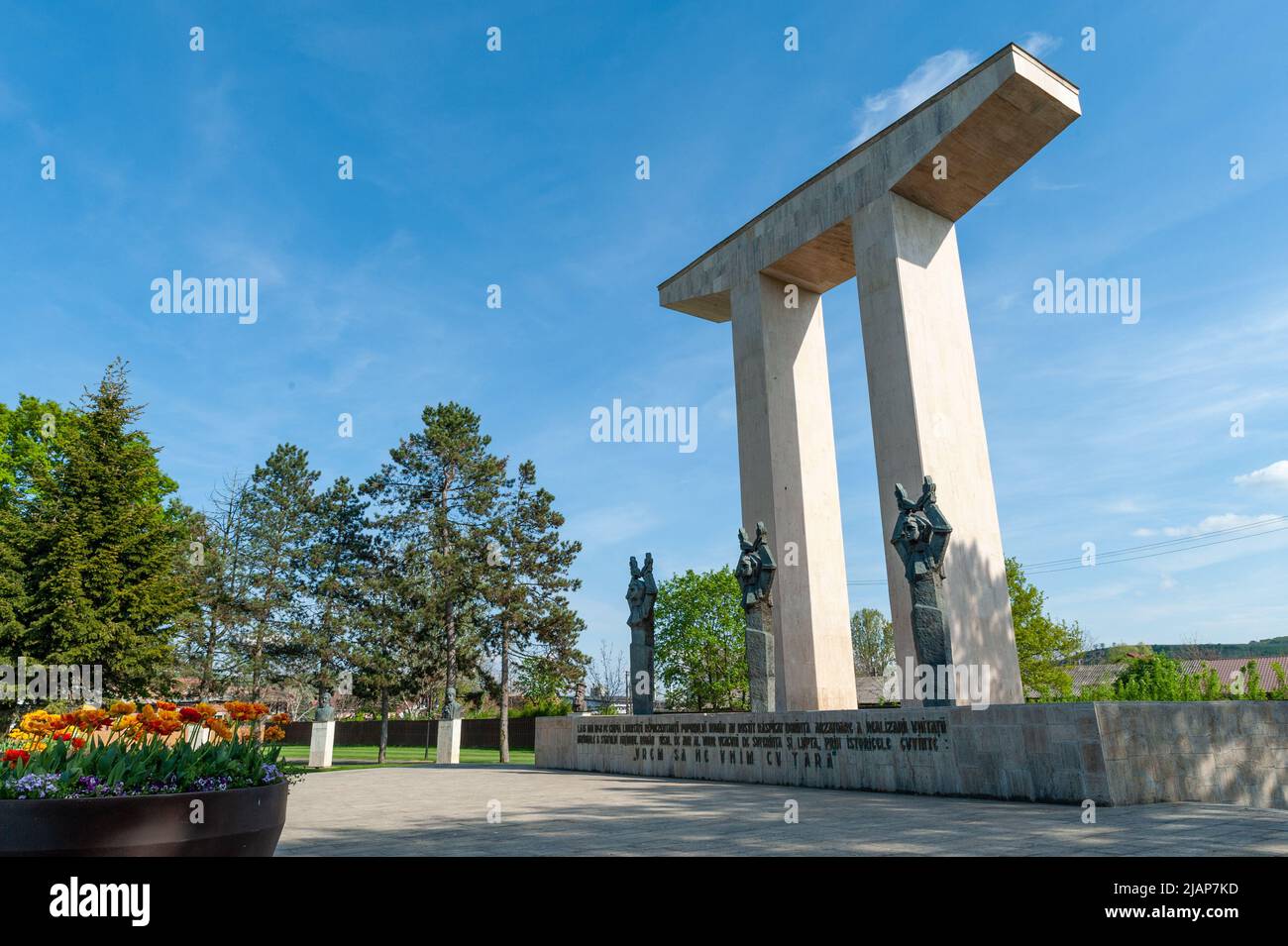 Gloria Monument sur la plaine de la liberté à Blaj, Roumanie Banque D'Images