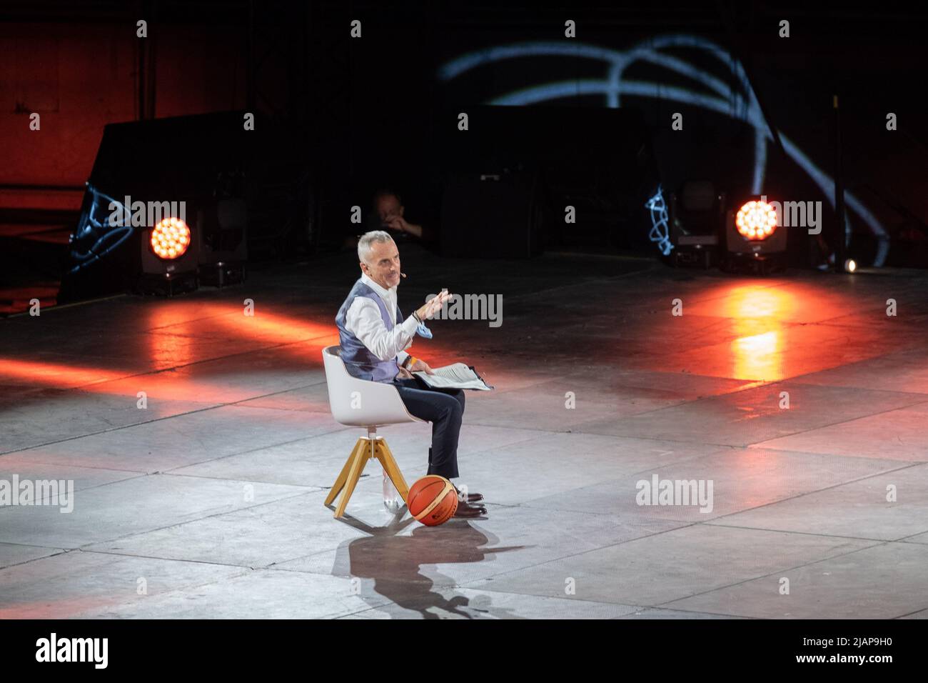 Vérone, Italie. 14th septembre 2020. Federico Buffa, journaliste sportif et conteur italien, lors de ses spectacles en direct dans l'Arena di Verona. Banque D'Images