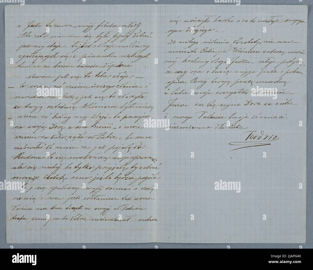 Lettre de Teodora Matejkowa au mari de Jan. Wiśnicz [sans date] (à l