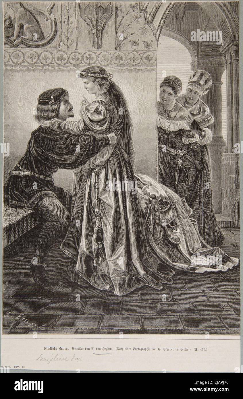 Happy Times selon l'image d'août Von Heyden. Un clip d'un magazine allemand. Ettlind, Jac (N.N.), Heyden, August von (1827 1897) Banque D'Images