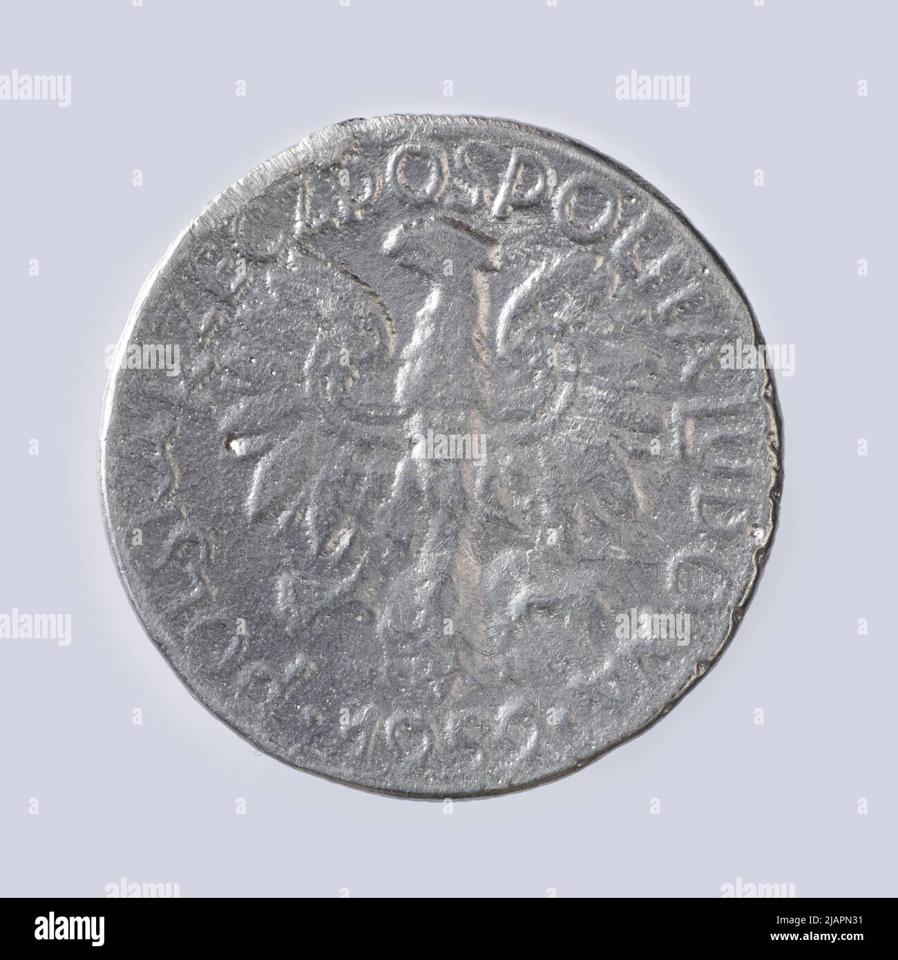 Fausse pièce, 5 zlotys, 1959, RepubIIc du peuple de Pologne Banque D'Images