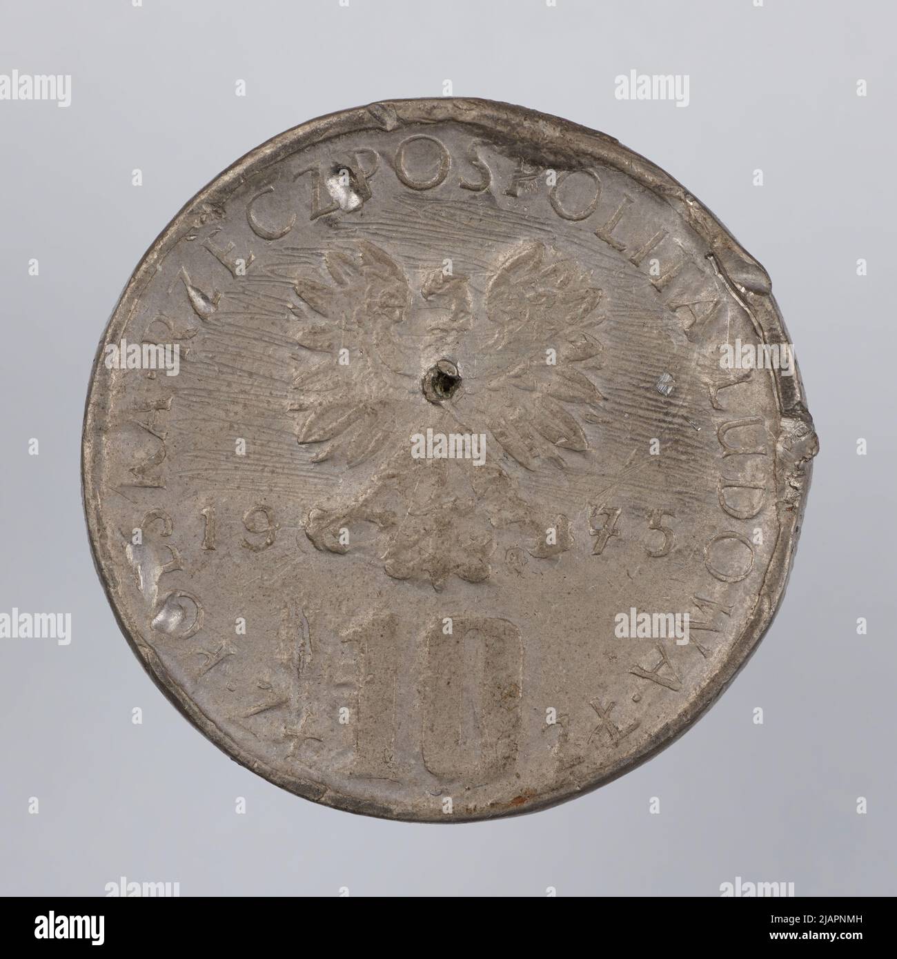 Fausse pièce, 10 zlotys, 1975, RepubIIc du peuple de Pologne Banque D'Images